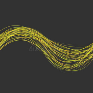 抽象的现代的波状的条纹背景图解的设计从yellow黄色