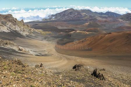 看法向火山口向顶关于HaleakalaNationalParkandHaleakalaVolcanoontheHawaiiani