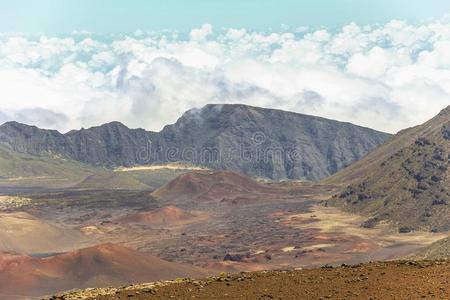 看法向火山口向顶关于HaleakalaNationalParkandHaleakalaVolcanoontheHawaiiani