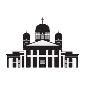 平的建筑物关于芬兰国家,旅行偶像陆标.赫尔辛克