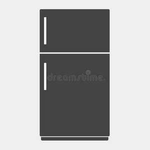 矢量偶像关于黑的冰箱向白色的背景.家计算机应用程序