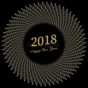 题词幸福的新的年2018和烟火大约