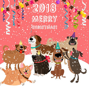 2018圣诞节卡片和公狗社交聚会