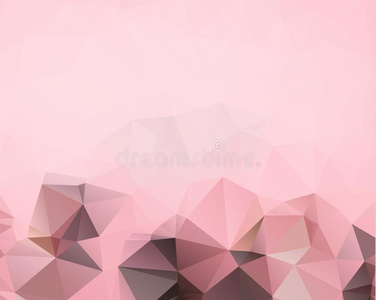粉红色的三角形背景设计.几何学的背景采用折纸手工