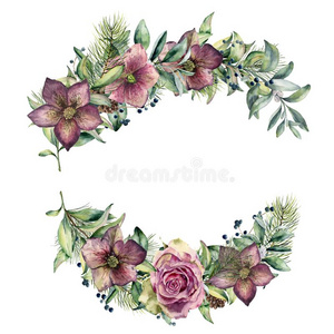 水彩花的作品和菟葵花和玫瑰.英语字母表的第8个字母