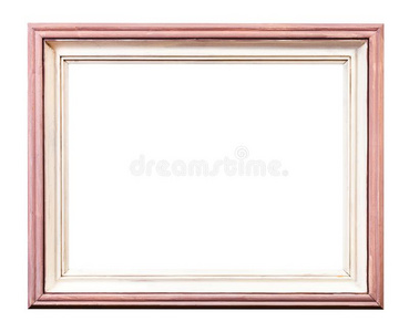 粉红色的和白色的描画的木制的照片框架