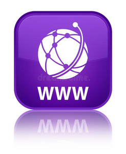 worldwidewait环球等待全球的网偶像特殊的紫色的正方形按钮