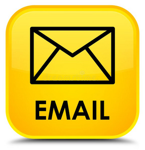 电子邮件特殊的黄色的正方形按钮