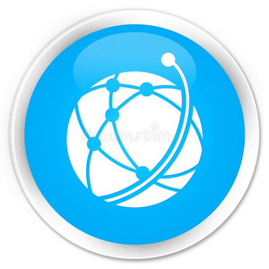 全球的网偶像额外费用青色蓝色圆形的按钮