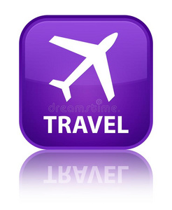 旅行水平偶像特殊的紫色的正方形按钮
