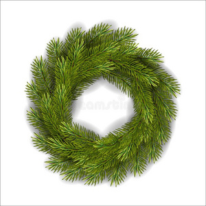 矢量绿色的圣诞节花环