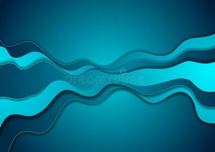 蓝色法人的优美的波抽象的背景