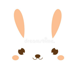 漂亮的兔子.卡哇伊兔子.甜的小的野兔.漫画动物factor因素
