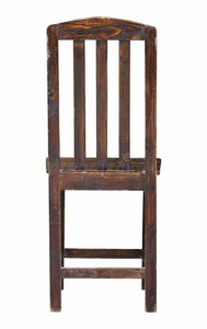 背看法关于木制的椅子隔离的向白色的