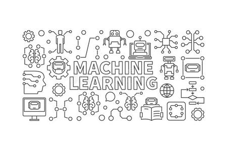 机器学问矢量现代的水平的横幅或说明