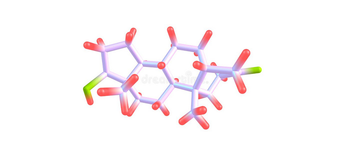 双氢睾酮分子的结构隔离的向白色的