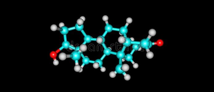 双氢睾酮分子的结构隔离的向黑的