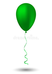 绿色的气球向白色的背景
