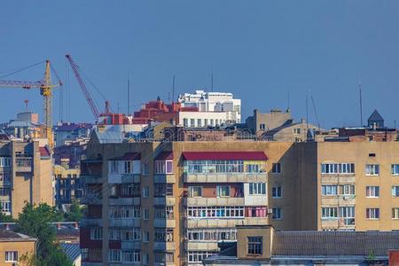 城市风光照片屋顶老的住宅现代的建筑物天