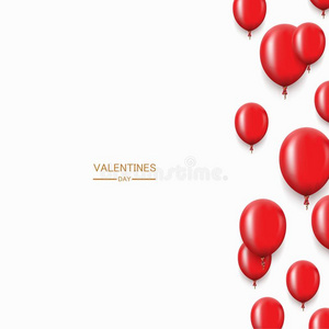 矢量现代的红色的气球背景为幸福的生日或谷
