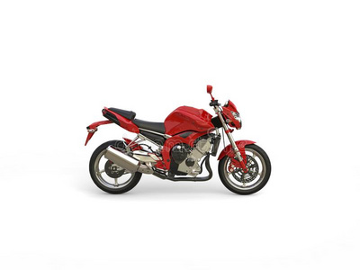 猩红色红色的现代的有关运动的摩托车面看法