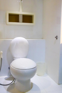 干净的现代的建筑物白色的洗手间房间装饰