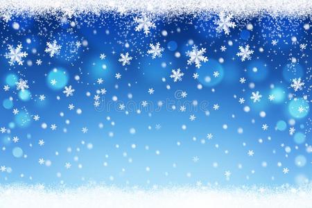 圣诞节和新的年雪花焦外成像背景.冬假日