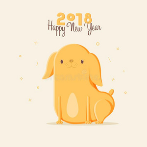 2018幸福的新的年黄道带动物狗和漂亮的孩子们.手英语字母表中的第四个字母