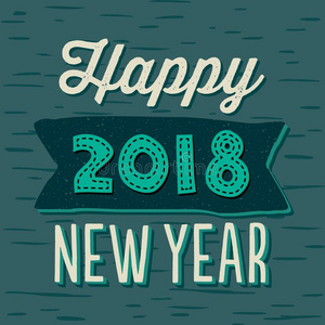 幸福的新的年2018印刷上的卡片酿酒的向水鸭绿色的