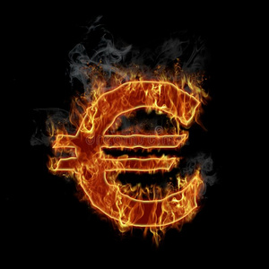 燃烧的欧元象征