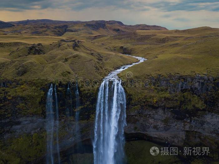 空气的看法关于Seljalandsfoss瀑布采用冰岛