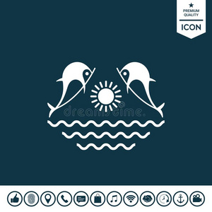 海豚和太阳&海-标识