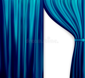 自然的影像关于窗帘,敞开的帘蓝色颜色.