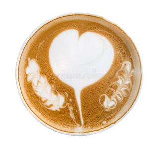 顶看法关于热的c关于fee卡普契诺咖啡拿铁咖啡艺术he艺术形状起泡沫isolation隔离