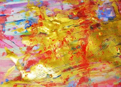 发火花的金粉红色的蓝色紫罗兰彩色粉笔水彩绘画abstract摘要