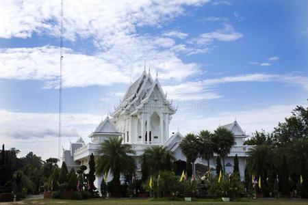 白色的乌博索关于泰国或高棉的佛教寺或僧院三羟甲氨基甲烷胡哈印度历的5月庙安波空县希亚姆