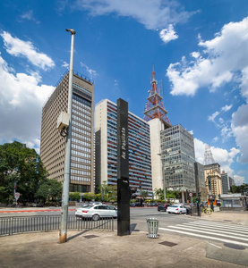 巴西路保利斯塔林荫路-sao保罗圣保罗保罗,巴西苏木照片