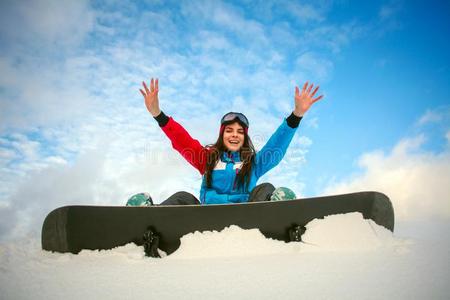 快乐的女人雪山飞魂一次向顶关于山向蓝色天