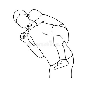 爸爸背儿子图片-爸爸背儿子素材-爸爸背儿子插画-摄图新视界
