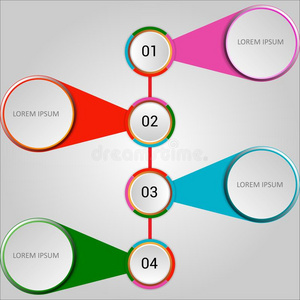 矢量圆信息图样板.提交和圆形的图表