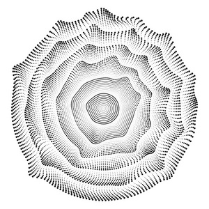 打点滴和辐射模式辐射状的黑的和白色的圆形的模式关于点.