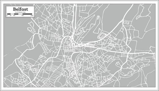 贝尔法斯特爱尔兰城市地图采用制动火箭方式.