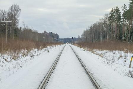冬和铁路.都市的城市照片.