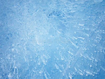 蓝色冰.抽象的冰质地.