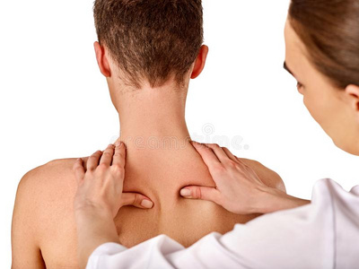 肩膀和颈按摩为wman公司采用休闲健身中心沙龙.