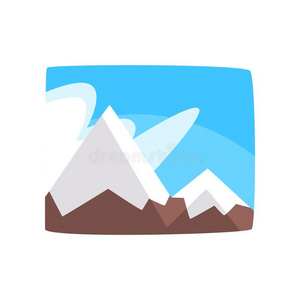 下雪的多岩石的山和蓝色天,美丽的冬l和scape英语字母表的第2个字母