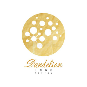 美丽的抽象的蒲公英标识.温和的金色的质地.器官照片