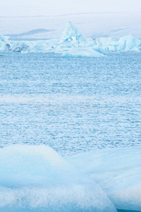 乔库萨隆环礁湖,冰岛.美丽的寒冷的冬风景关于