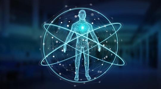 数字的字母x-射线人身体扫描背景界面3英语字母表中的第四个字母翻译