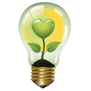绿色的心为一好的能量-Ecologic一l观念-标识